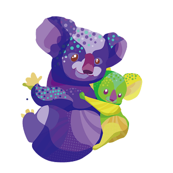 矢量彩绘考拉袋鼠