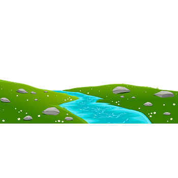 卡通手绘山川河流