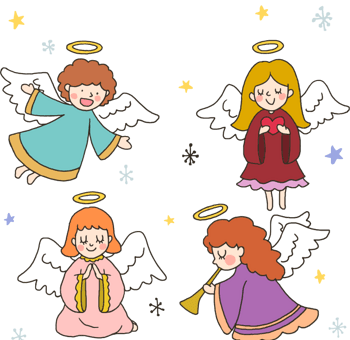 手绘圣诞节天使