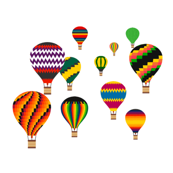 缤纷花纹热气球矢量素材