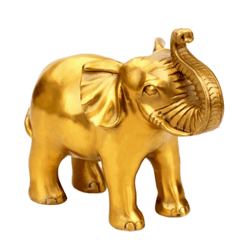 铜像金象大象物件