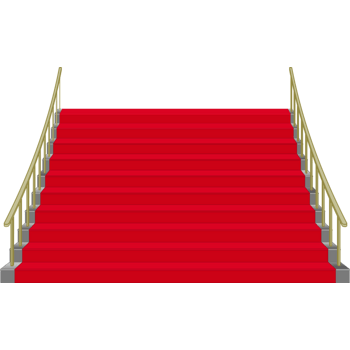 铺满红地毯的台阶