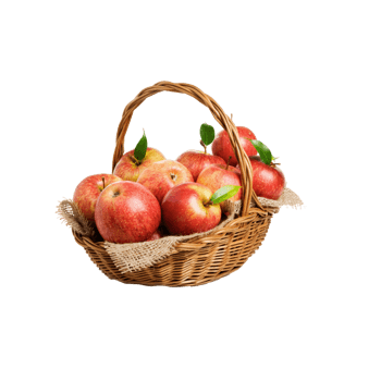 装满苹果的竹篮水果篮子