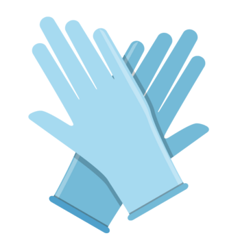 卡通手绘医用蓝色手套