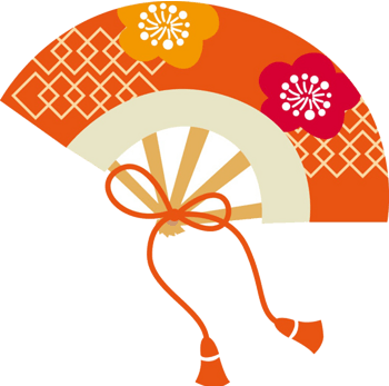 手绘日式和风扇子矢量图