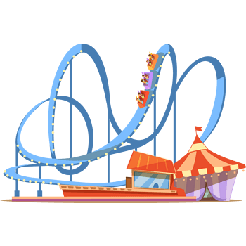 手绘游乐园过山车
