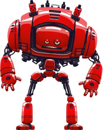 红色机器人动画片图片
