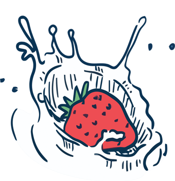 矢量手绘草莓牛奶素材