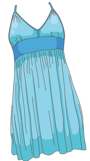 蓝色吊带沙滩裙