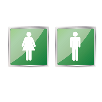 矢量性别符号绿色质感男女图形