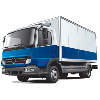 卡通手绘厢式货车图案