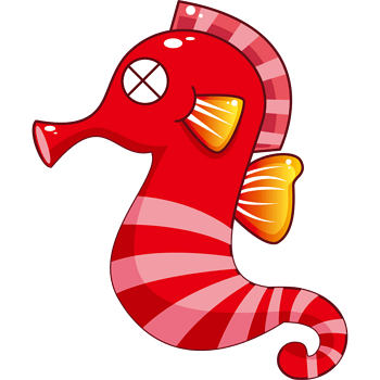 卡通手绘红色海马png