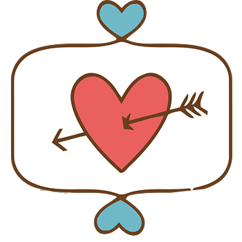 矢量手绘一箭穿心素材