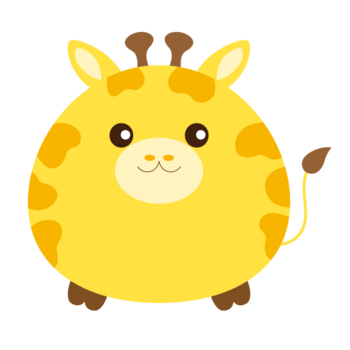 卡通简约圆形长颈鹿