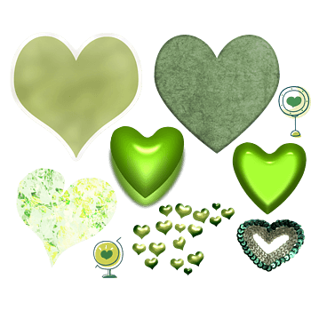 绿色爱心素材