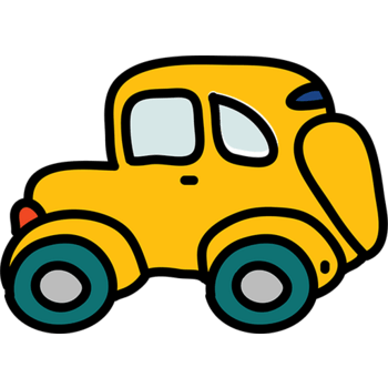 卡通黄色小轿车