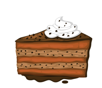 卡通手绘巧克力三角蛋糕