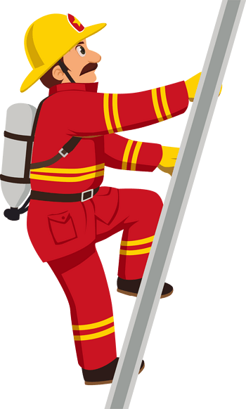 爬楼梯的消防员