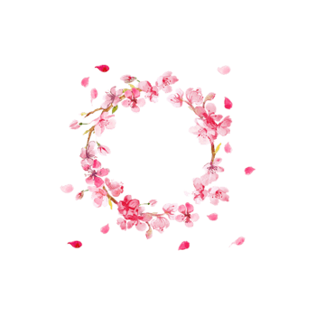 装饰素材桃花花环