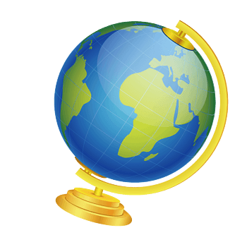 蓝色质感圆形地球仪