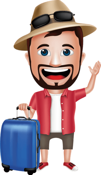 招手的牛仔大叔卡通装饰图案