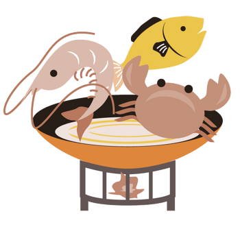 海鲜鱼虾螃蟹铁锅