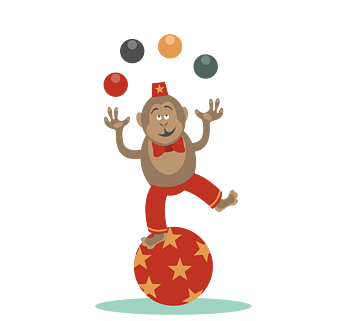 万素网 免抠元素 卡通手绘 杂技矢量