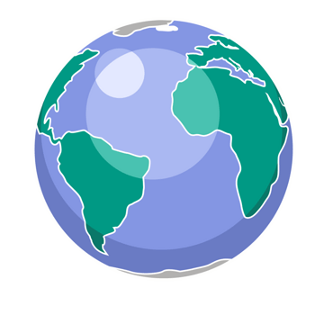 矢量蓝色圆形卡通地球