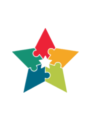 五色拼图质感五角星