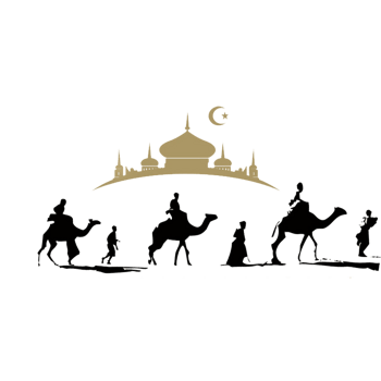 沙漠骆驼队剪影