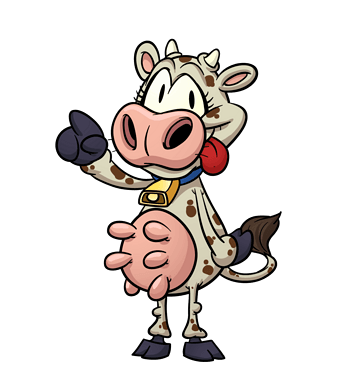 站立的卡通奶牛设计素材