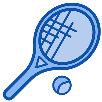 卡通精美网球球拍图标