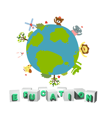 卡通手绘地球动物