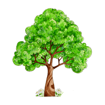 卡通手绘绿色大树