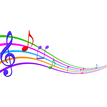 彩色卡通音符五线谱