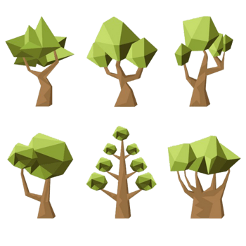 几何块树图片素材