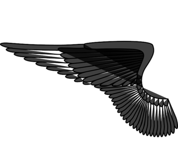 黑色翅膀卡通手绘装饰元素