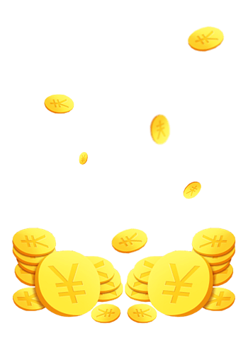 撒金币 漂浮着的金币