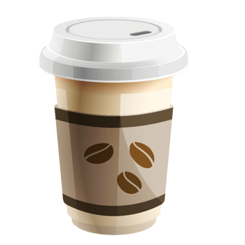 卡通手绘扁平化一杯咖啡