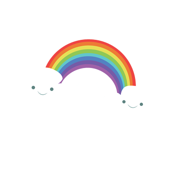 矢量微笑的云朵和彩虹装饰素材