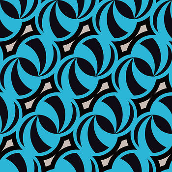 蓝色圆形花纹印花