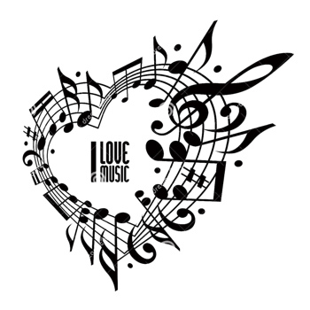 黑色跳动音符爱音乐