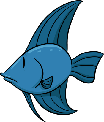 卡通手绘蓝色鱼
