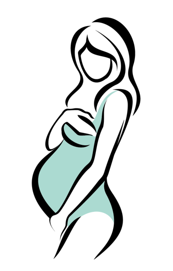 卡通手绘孕妇剪影png