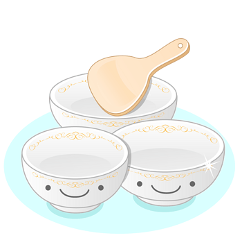 卡爱卡通碗矢量图