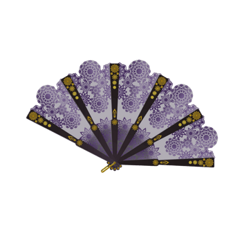 紫色古典扇子花边