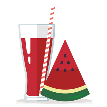 卡通红色西瓜汁