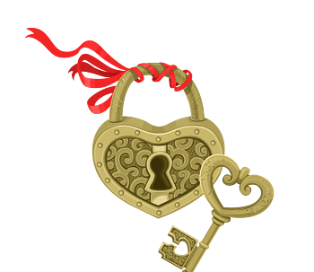 中国风古铜色心形锁钥匙