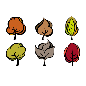 卡通彩绘植树节彩色树合集