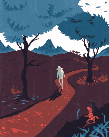 走向远方的人背景图